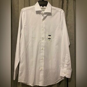 Men’s White Perry Ellis Button Down Dress Shirt Slim Fit Small